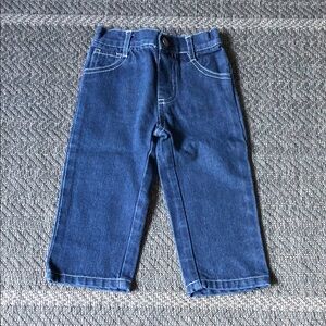 Toddler Dark Blue Denim Jeans with Elastic Waist